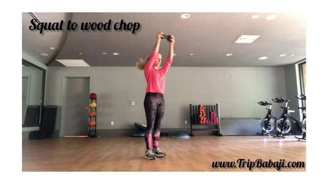 Squat to Wood Chop Butt Exercise