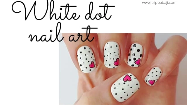 White Dot Art + Nude Nails