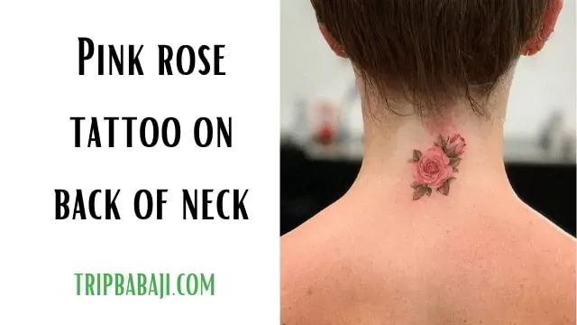 pink-rose-tattoo-on-back-of-neck