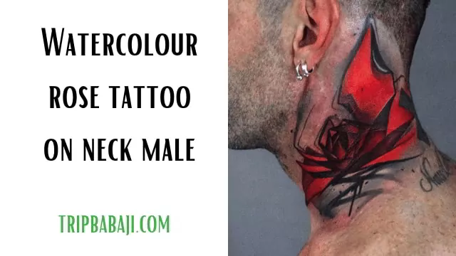 watercolor-rose-tattoo-on-neck-male