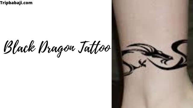 Black Dragon Ankle Tattoos