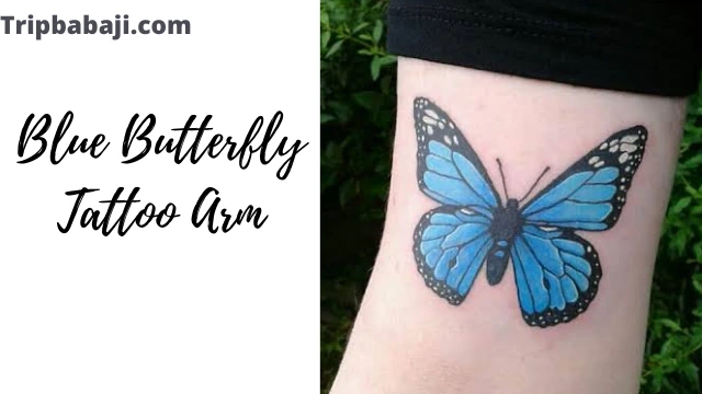 Blue Butterfly Tattoo Arm Design
