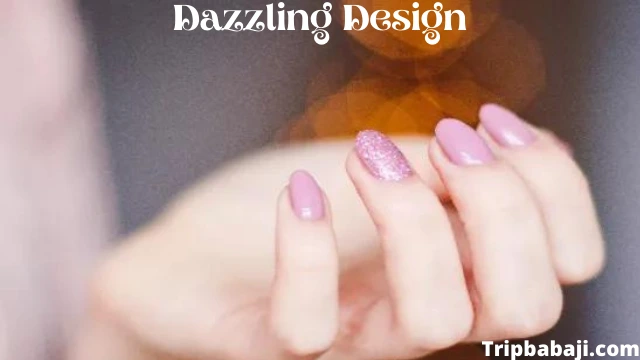 Short Acrylic Nails : Dazzling Design