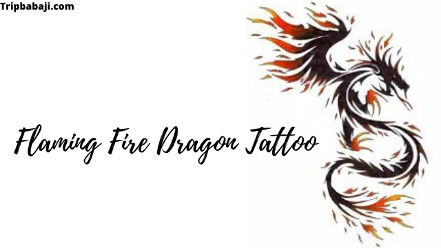 Flaming Fire Dragon Foot Tattoo
