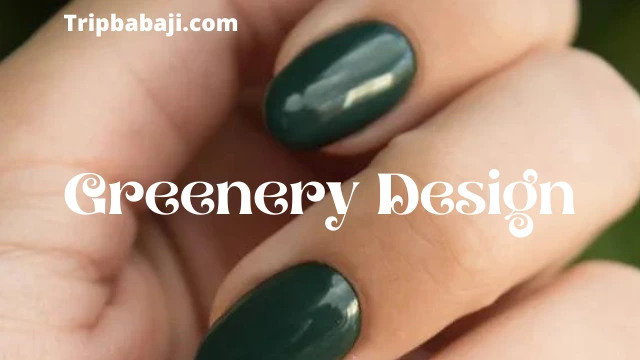 Short Acrylic Nails: Greenery