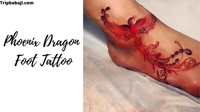 Phoenix and Dragon Foot Tattoo