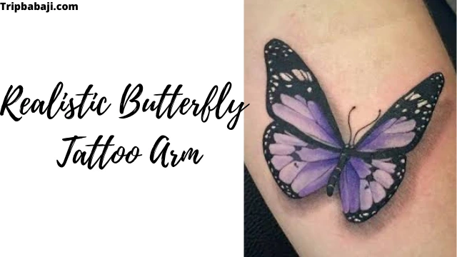 Realistic Butterfly Tattoo Arm Design
