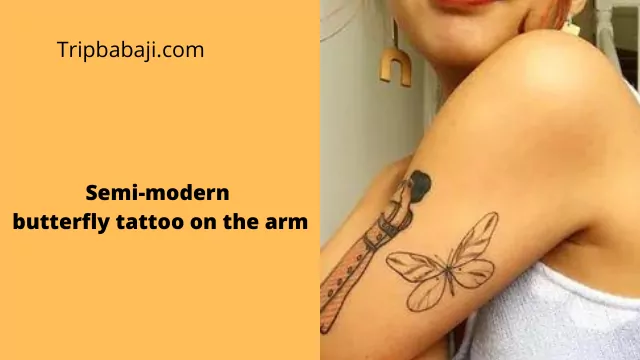 Semi-modern butterfly tattoo on the arm