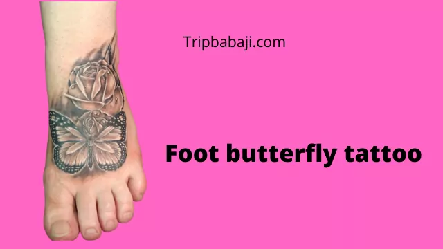 Foot butterfly tattoo