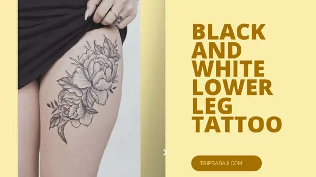 black-and-white-lower-leg-tattoo-female