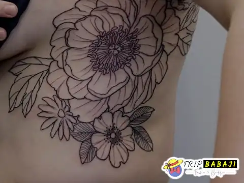 Flower Raw Tattoo Design for Women