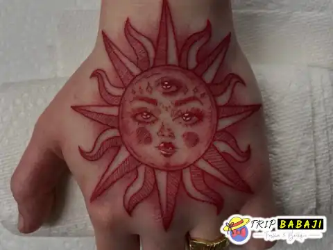 Sun Nature Theme Tattoo
